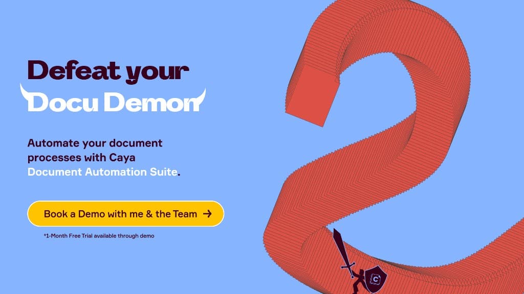 Caya sales deck slide Defeat your Docu Demon