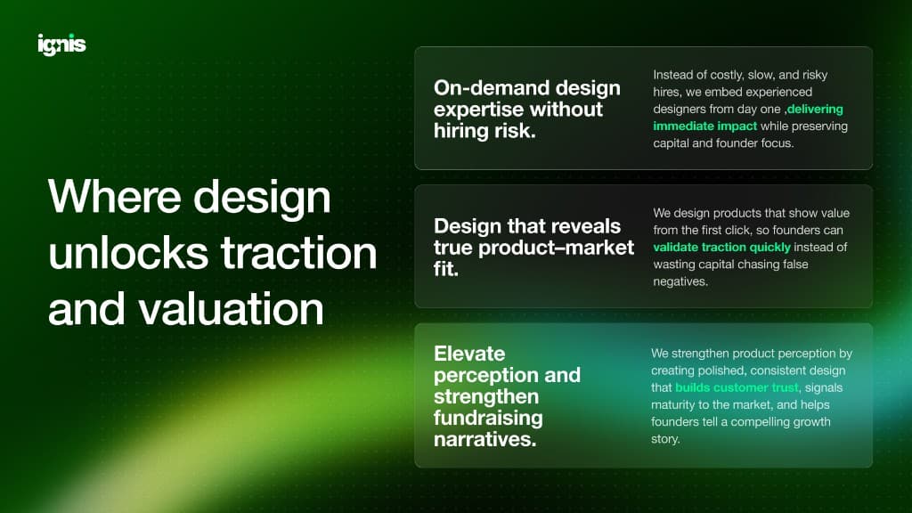 Ignis Labs presentation on design unlocking traction